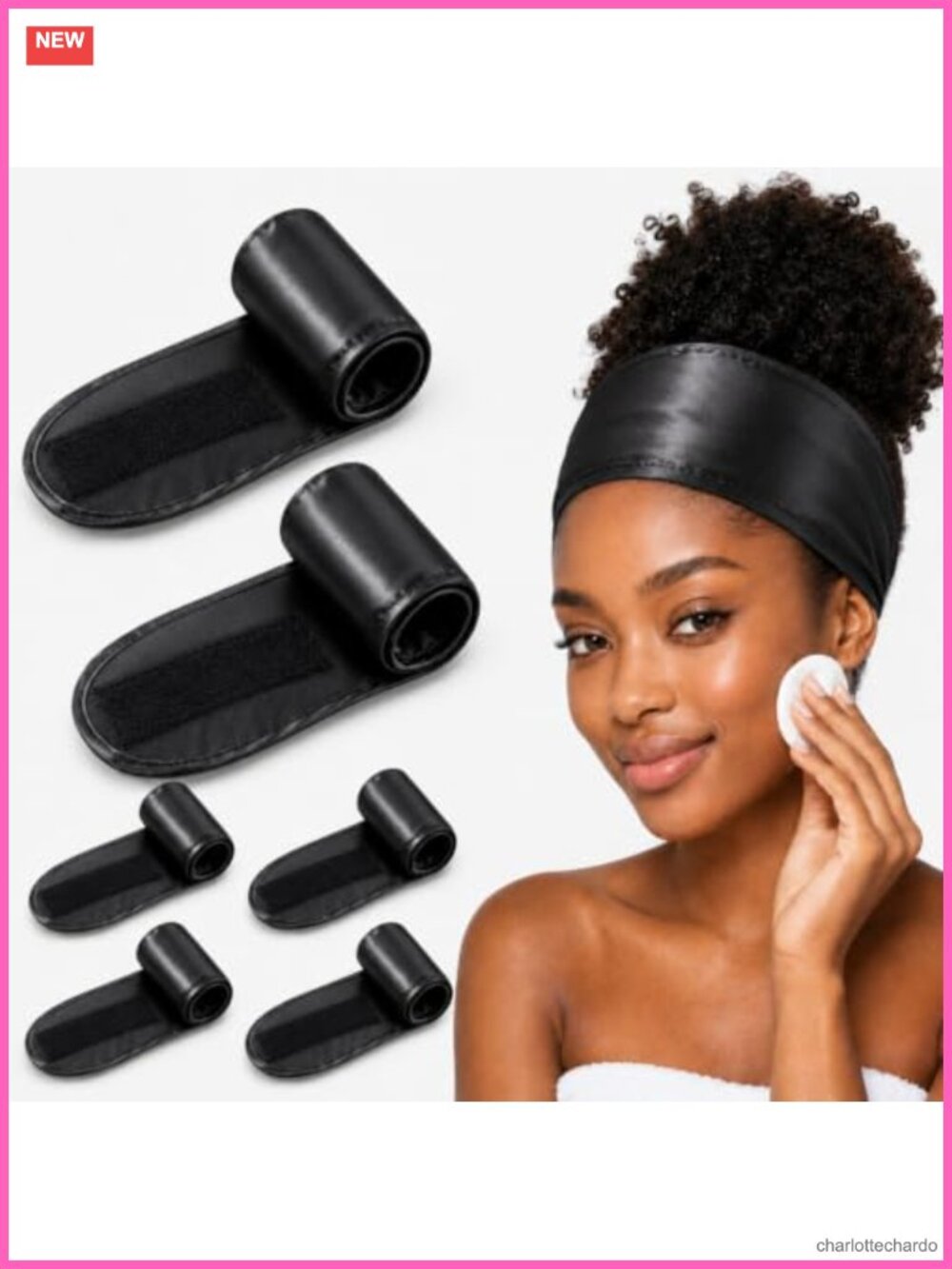 6 Pcs Satin Hair Wrap Adjustable Spa Headband Sleep Hair Accessory